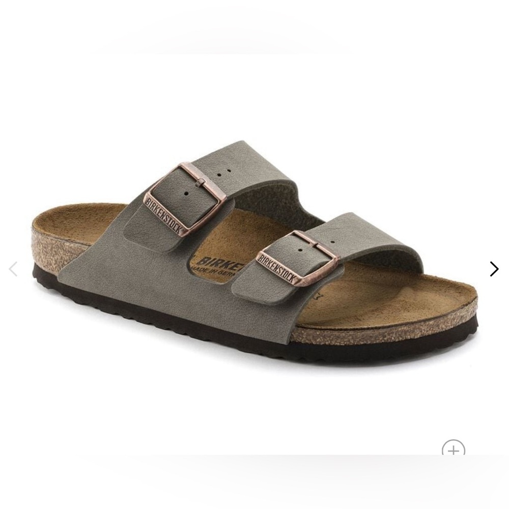 Birkenstocks. Stone color. Size 38/7. Worn once. Still looks new.